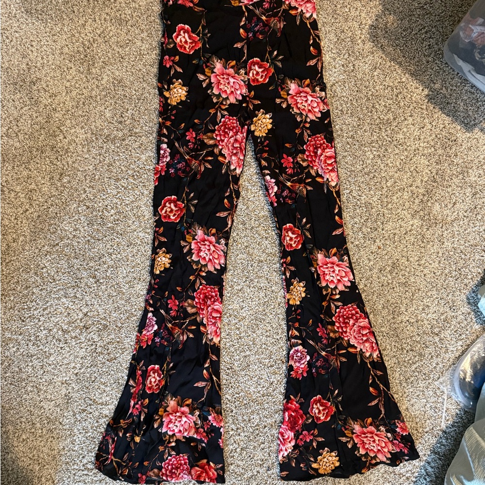 Floral Bell Bottom Pants